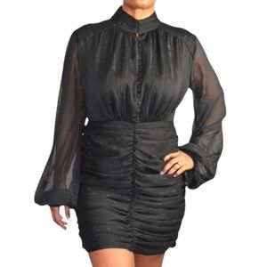 House of Harlow 1960 Ruched Chiffon Mini Dress